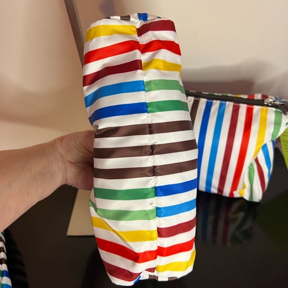Henri Bendel Rainbow Stripe Cosmetic Bag Set (3 pc) - Collectible & Rare! - Picture 5 of 9